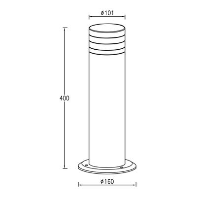Borne extérieur GU10 40cm Focus anthracite IP44 35W - COREP