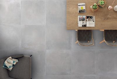 Carrelage sol grès émaillé intérieur effet béton gris KRACO ép 8 mm 45 x 45 cm paquet de 1,62 m² CERAM INDUSTRIE