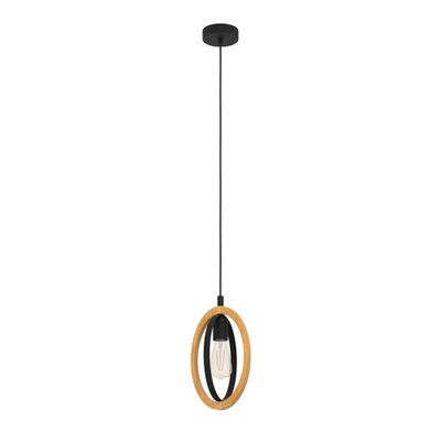 Suspension bois noir E27 40W Ø16 cm BASILDON - EGLO