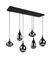 Suspension E14 Lumina noir et verre chromé 6x40W - TRIO