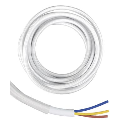 Câble électrique textile 3 x 0,75 mm² pour luminaire 3 m blanc - TIBELEC
