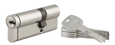 Cylindre de serrure double entrée débrayable 30 x 50 mm Transit 2 très haute sécurité nickelé 5 clés THIRARD