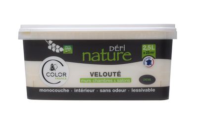Peinture naturelle murale Crème velours 2,5 L - DEFI NATURE