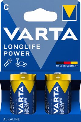 Piles alcalines LR14 (C) Longlife power par 2 - VARTA