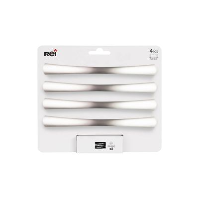 Poignée de meuble arc aluminium nickelé mat 128 mm par 4 REI