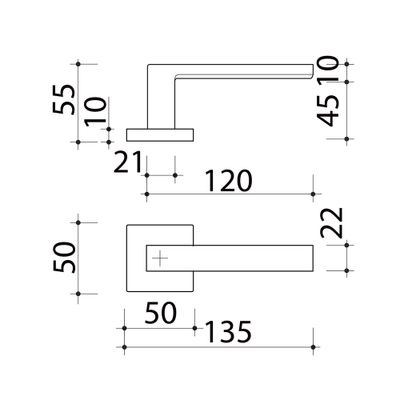 Poignée sur rosace Loft blanc mat sans trou ALPERTEC