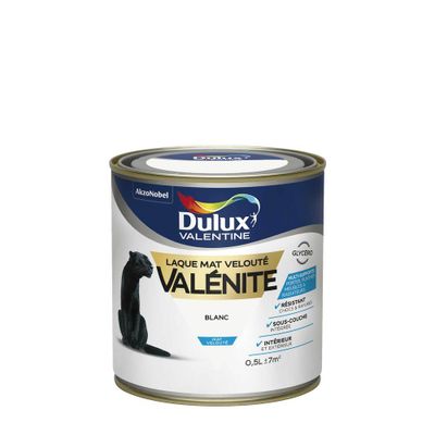 Peinture Laque Valénite Blanc mat 0,5 L - DULUX VALENTINE