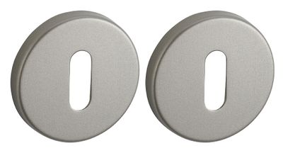 Rosaces de porte rondes à clé nickel satiné diamètre 50 mm FROSIO