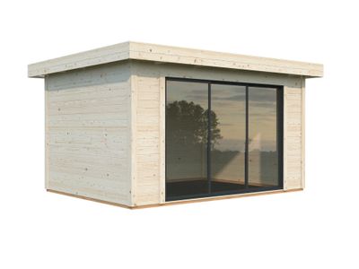 Studio de jardin en bois Lydia - ép.28 mm - 15 m² hors-tout - WHITE WOOD
