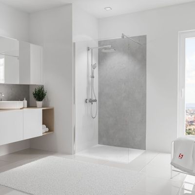 Panneau mural de douche 100x210 cm béton ciré DécoDesign Softtouch - SCHULTE