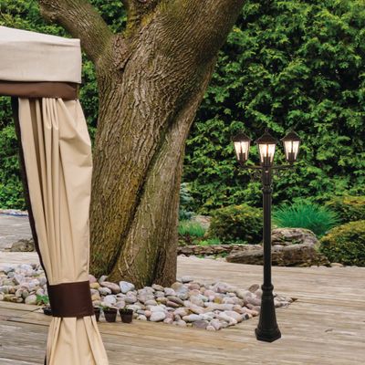 Lampadaire extérieur E27 hauteur réglable Valence noir IP54 60W - COREP