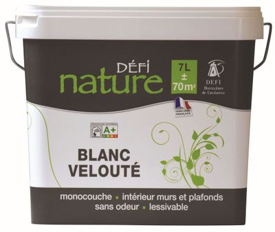 Peinture naturelle blanc velouté 7 L - DEFI NATURE