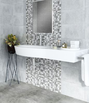 Faïence blanche murale intérieur gris clair NEXUS ép 8,5 mm 25 x 40 cm paquet de 1m² ELYSSA TRADING