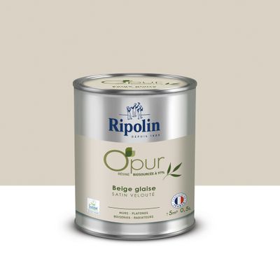 Peinture O'PUR mur & boiserie Beige Glaise satin 0,5 L - RIPOLIN