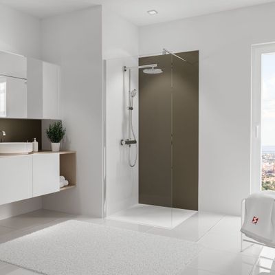 Panneau mural de douche 90x210 cm taupe DécoDesign Couleur - SCHULTE