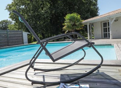 Rocking chair gris en acier Noa PROLOISIRS