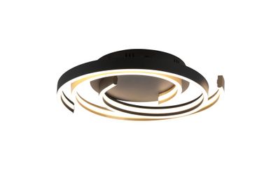 Plafonnier CAYA laiton et noir LED 58W 6800 lumens blanc dynamique CCT - TRIO