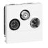 Prise TV, radio et satellite encastrable 2 modules Blanc - Mosaic LEGRAND