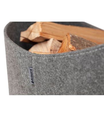 Panier à bûches gris Baseline en matériaux recyclés PET ADURO