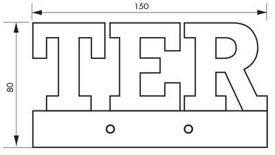 Plaque signalétique lettre Ter à visser 80 x 130 mm noir THIRARD
