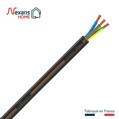 Câble électrique U1000 R2V 3G10 mm² rigide intérieur/extérieur au mètre - NEXANS