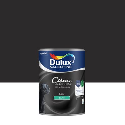 Peinture crème de couleur Noir satin 1L - DULUX VALENTINE