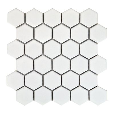 Mosaïque sol/mur intérieur hexagone blanc 27 x 28 cm vendu à l'unité DISTRIMAT
