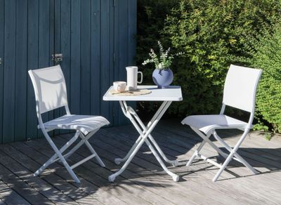 Gueridon cola 68x68 acier blanc PROLOISIRS Livraison à domicile incluse