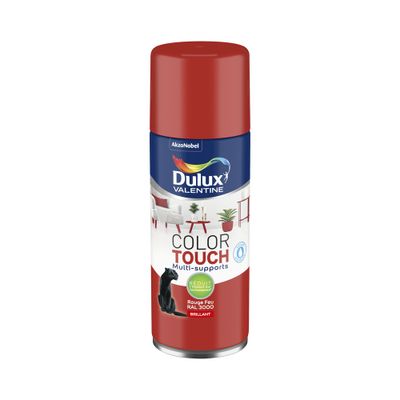 Bombe de peinture Color Touch rouge feu RAL 3000 brillant 400 mL - DULUX VALENTINE