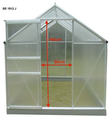Serre jardin en aluminium et en polycarbonate 1 fenêtre de toit 2,39 m², Livraison à domicile incluse - HABRITA
