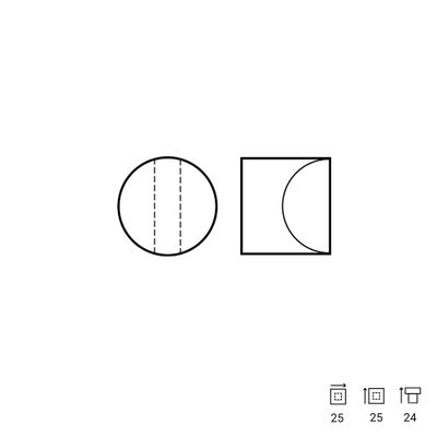 Bouton de meuble rond nickelé mat brossé diamètre 25 mm REI