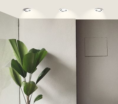 Spot LED encastrable GU10 orientable lumière blanc chaud Acier - Saphyr ARLUX