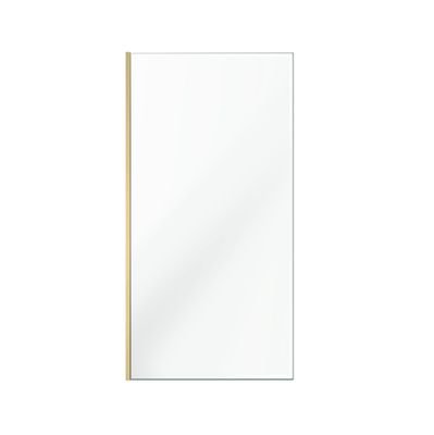 Paroi de douche à l'italienne 100x200 cm profilé or verre transparent 8 mm Parma - AURLANE