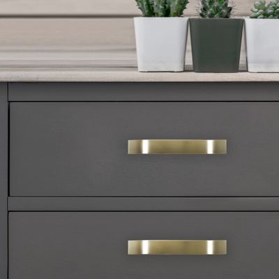 Poignée de meuble aluminium laiton entraxe 160 mm REI