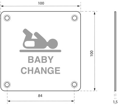 Plaque signalétique à visser Espace bébé 100 x 100 mm THIRARD