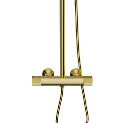 Colonne de douche thermostatique laiton brossé Concave - EDOUARD ROUSSEAU