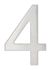 Chiffre 4 adhésif hauteur 76 mm inox THIRARD