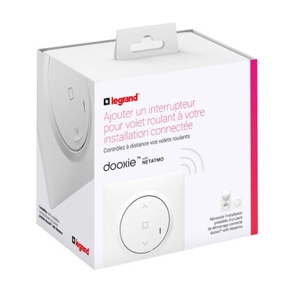 Interrupteur volet roulant encastrable connecté + plaque Blanc - Dooxie with Netatmo LEGRAND