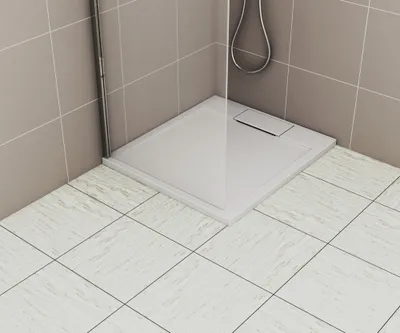 Receveur de douche 80x90 cm résine blanc brillant Island - OCEA
