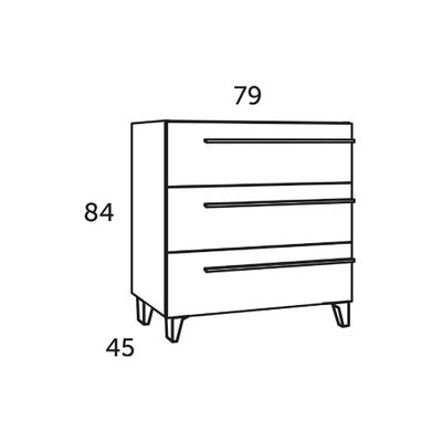 Meuble de salle de bains Cies 3 tiroirs L80 x H84 x P45 cm panneau de particules blanc