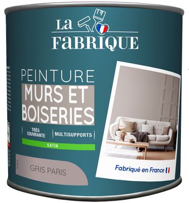 Peinture mur et boiserie Gris Paris satin 0,5 L - LA FABRIQUE