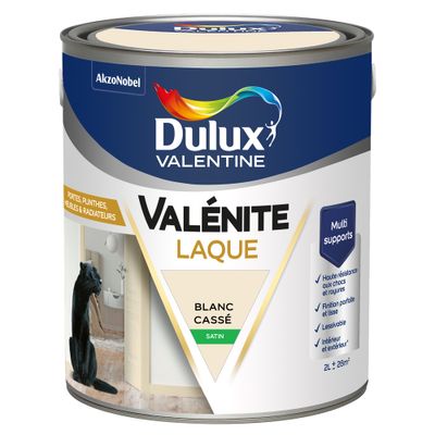 Peinture Boiseries Laque Acrylique Valénite Satin Blanc Cassé  2 L  - DULUX VALENTINE