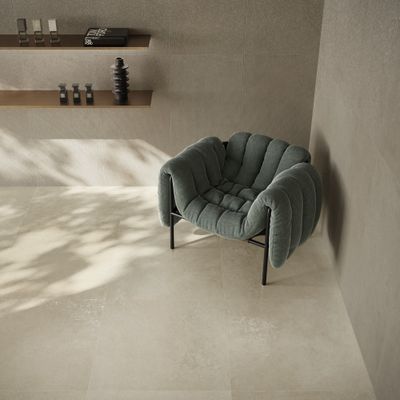 Carrelage sol intérieur effet pierre taupe ARIA ép 9 mm 80,2 x 80,2 cm rectifié paquet de 1,29 m² ERMES