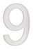 Chiffre 9 adhésif hauteur 76 mm inox THIRARD