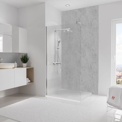 Panneau mural de douche 125x255 cm pierre gris clair DécoDesign Décor - SCHULTE