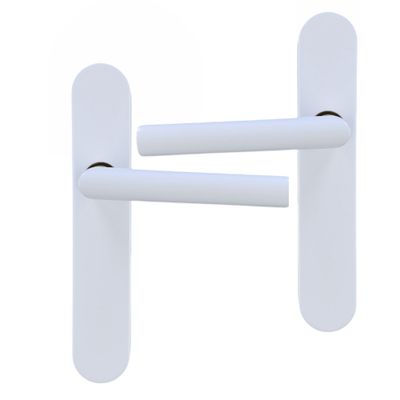 Poignées de porte double entraxe Edison blanc sans trou ALPERTEC