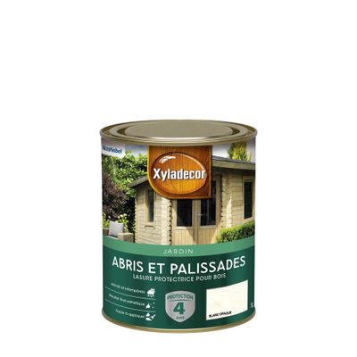Lasure protectrice pour bois extérieur abris et palissades mat blanc opaque 1 L - XYLADECOR