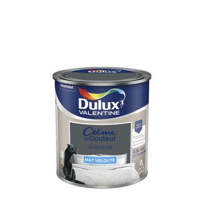 Peinture Crème de Couleur Anthracite mat 0,5 L - DULUX VALENTINE