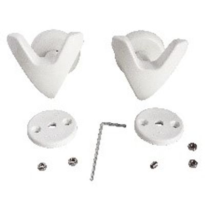 patères blanches en V pour sèche-serviettes à tubes plats à vis, lot de 2