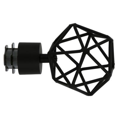 Embout déco géometrique en métal diam 28 mm Finition Noir mat - MOBOIS